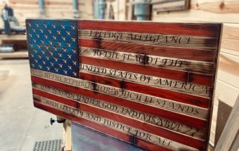 'Pledge of Allegiance' Wooden Flag