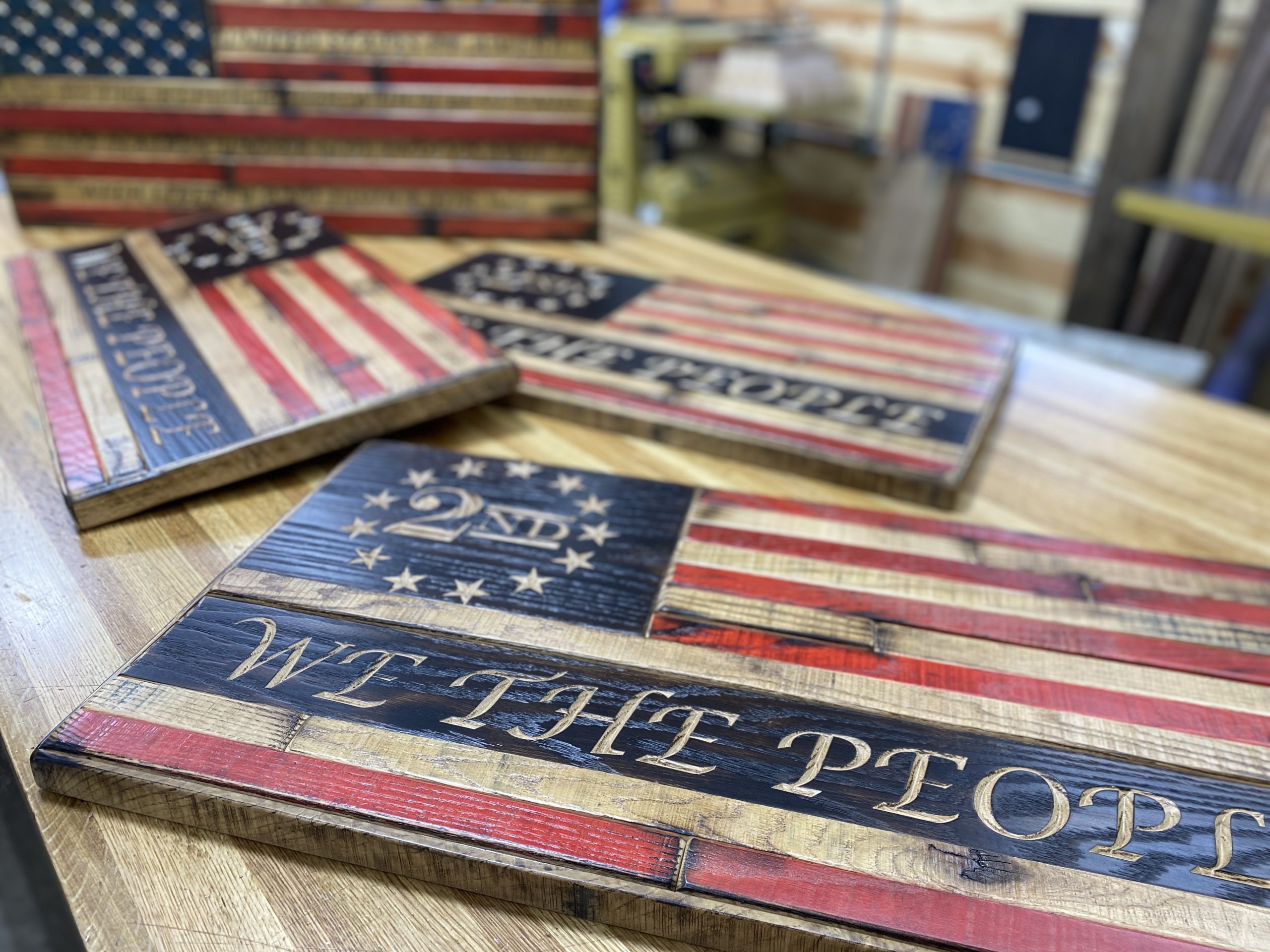 '2nd Amendment' Wooden American Flag - Image 9