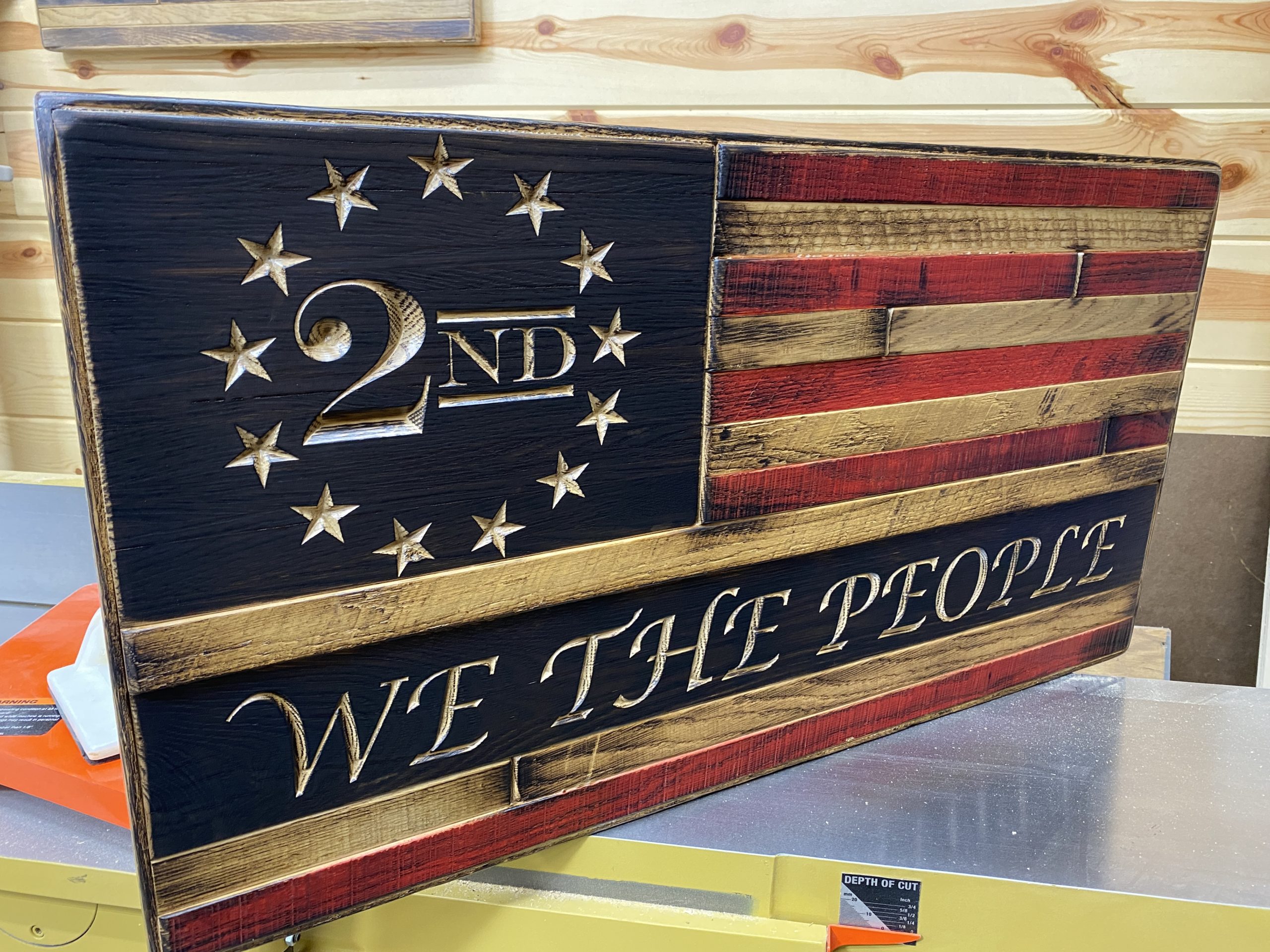 '2nd Amendment' Wooden American Flag - Image 8