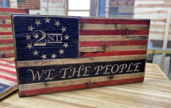 '2nd Amendment' Wooden American Flag