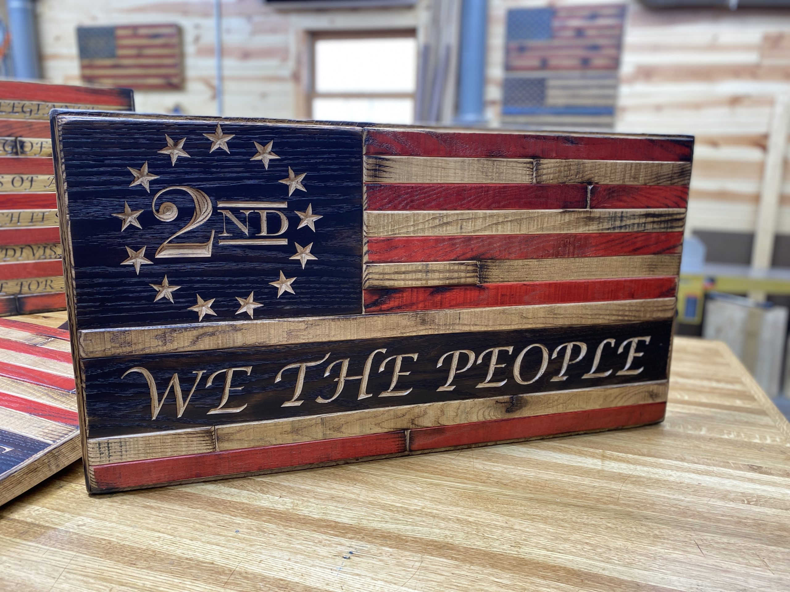 '2nd Amendment' Wooden American Flag